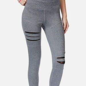 Jessica Simpson Black Cutout Mesh Warmup Leggings